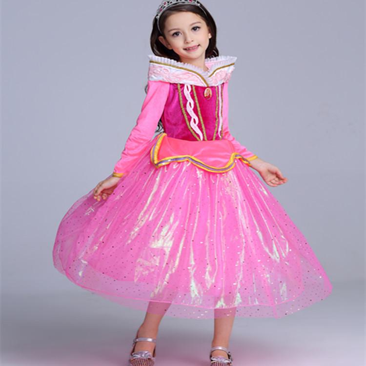 Ailuo Pink Velvet Long Sleeve Princess Dress - Autumn/Winter Halloween Costume Clearance 100cm розовый