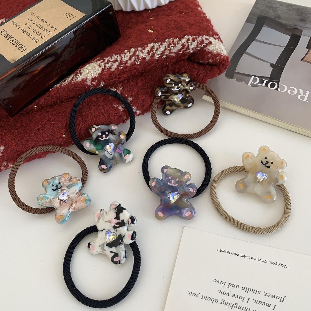 

Acid For Women Headdress Hair Scrunchies Bear Hair Rope Korean Style Hair Ring Ponytail Holder синий
