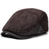 HT4845 Mens Beret Thick Warm Autumn Winter Hat Male Ivy Flat Cap Retro Beret Hat with Ear Flaps Dad Father Grandfather Beret Cap