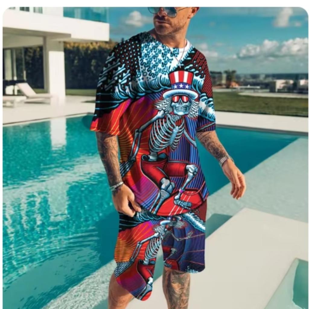 T-shirt Shorts Suits Fashion High Quality Short Sleeve 3d Print Oversized Men Tracksuits Pullover Male 2 Piece Streetwear Sets