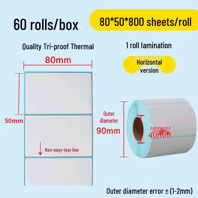 Durable Self-Adhesive Thermal Paper Barcode Labels for Printing 