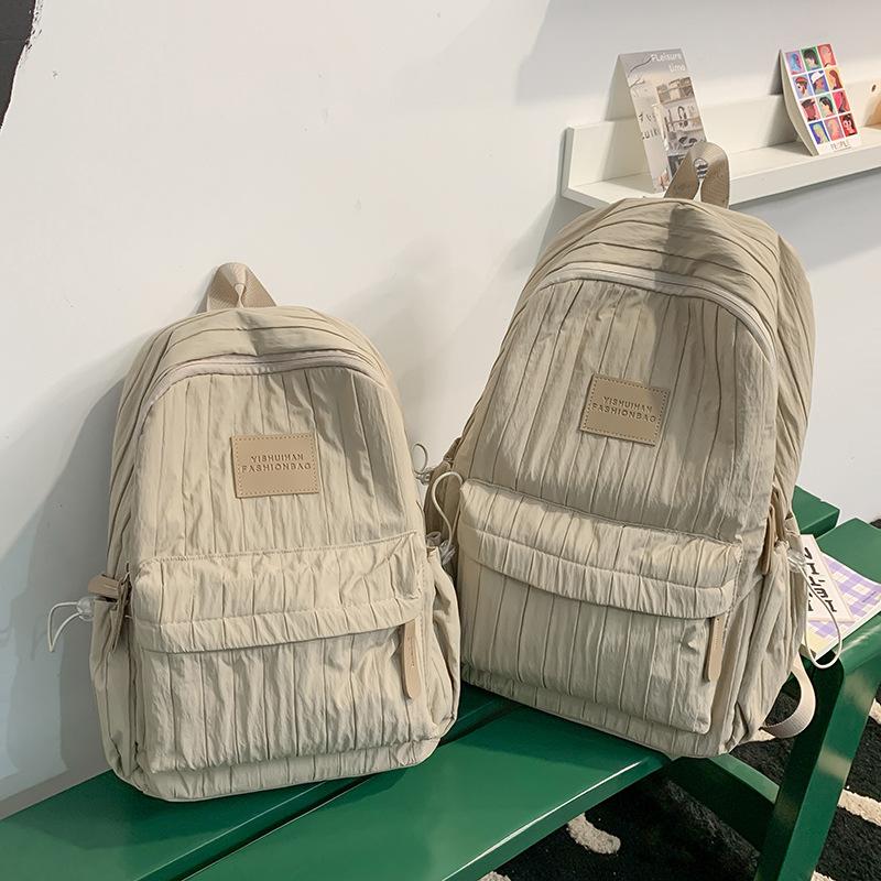 Schoolbag Solid Color Backpack 1011 New Junior High School Girls High School College Students School Bag Women Travel Lightweight Small Backpack