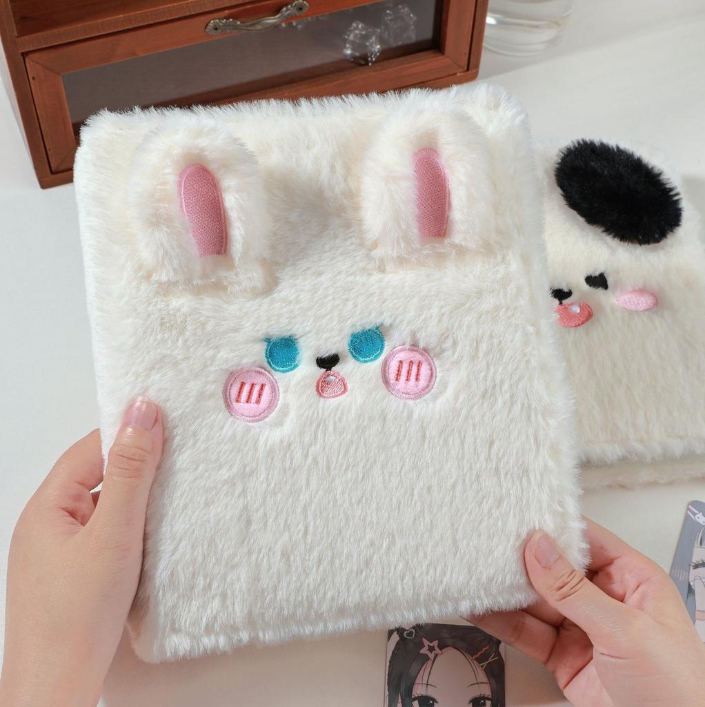 A6 Kpop Cartoon Plush Collect Book Binder Po Album Idol Card Holder Book Cute Girl Diary Planner Cover School Stationery