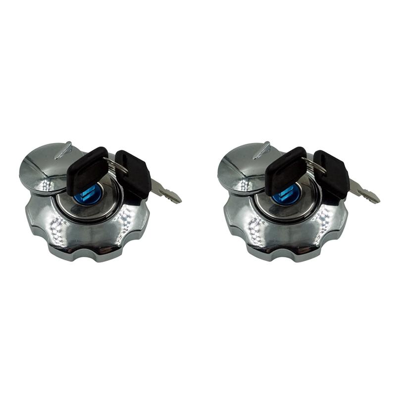 2X Motorcycle Fuel Gas Tank Cap Cover Lock Set For Honda CG125 CG 125 Spare Parts Replacement Aluminium Fuel Gas Tank