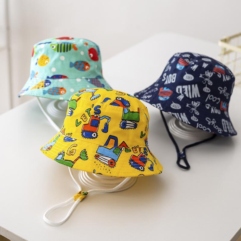 Children's Sun Protection Sun Hat Summer Baby Fisherman Hat Infant Hat Spring and Autumn Thin Bucket Hat for Boys and Girls Summer