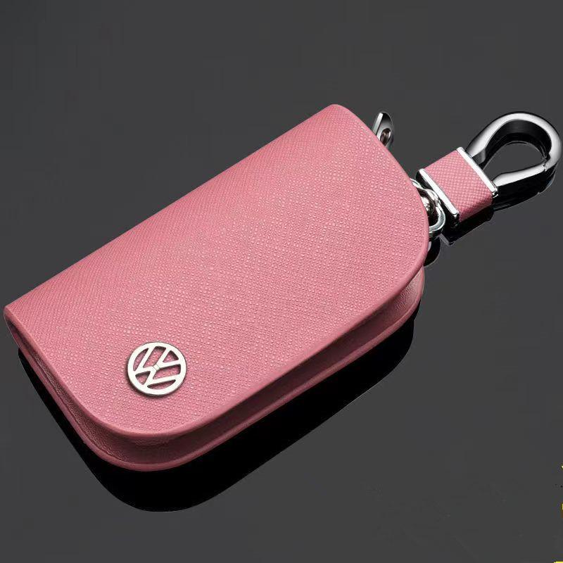 Valve Stems Caps Leather Car Key Case Cross Pattern Car Key Cover Key Holder For VW Volkswagen Golf Polo Passat Tiguan Touran Je zw0