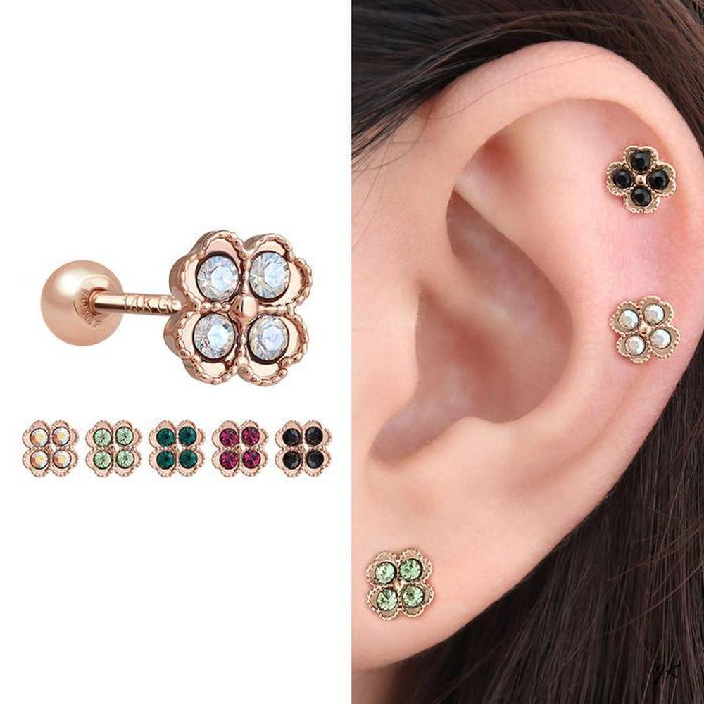 14K Gold-Filled Pin Cubic Four-Leaf Clover Lucky Piercing (S11628402)