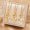 Hot Sale Gold Plated Animal Hip Hop Hummingbird Bird Pearl Pendant Necklace New Fashion Man Woman Casual Vacation Zircon Gift