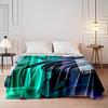 Yoga Pose with Teal Lights for all seasons blanket lunch break throw gift