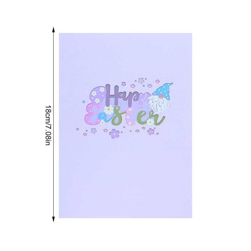 Rabbit Easter Cards Pop Up 3D Easter Cards Bunny Greeting Card Color-Printed Holiday Cards Happy Easter Note Cards With