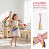 6Pcs Rainbow Gymnastics Long Ribbon Multicolor Elastic Dance Ribbons Rhythm Streamers  Dance Party