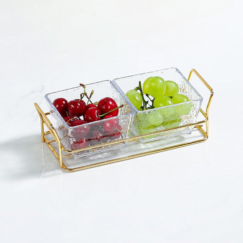 Nordic Style Acrylic Divided Serving Dish Double Compartment (02)