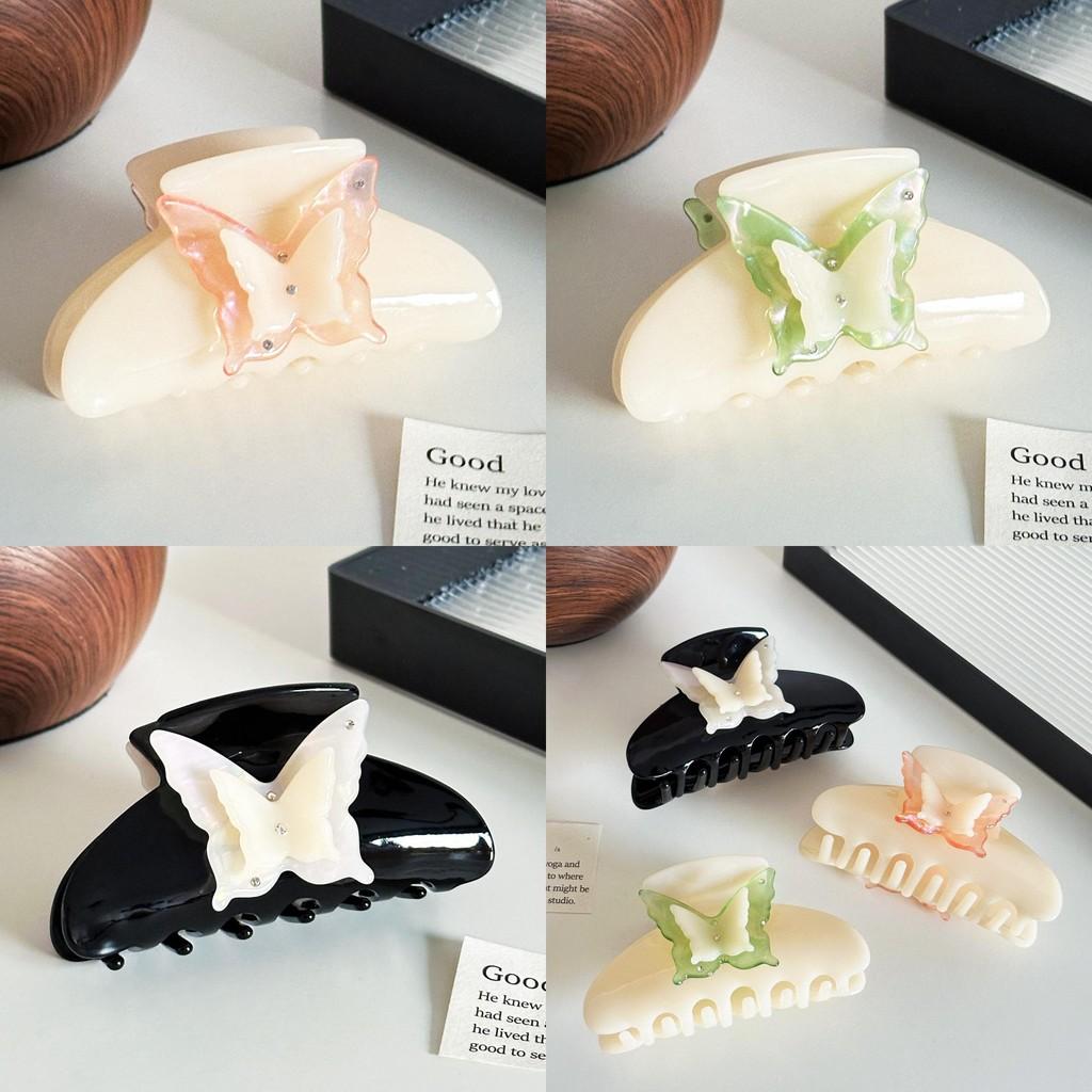 Chic Acetate Butterfly Hair Claw Clip Featuring Dazzling Rhinestone Accents Perfect For Fashionable Women