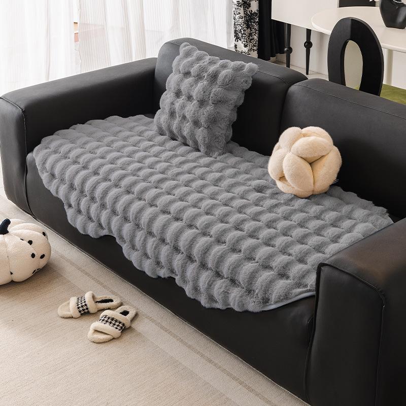 Special-Shaped Irregular Sofa Cushion Autumn And Winter Thickened Plush Straight-Breasted Leather Sofa Seat Cushion  New High-End Cover Cloth