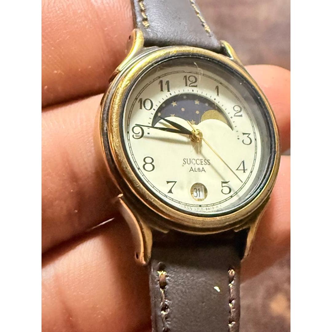 Used ALBA SUCCESS Moon Phase Quartz Watch