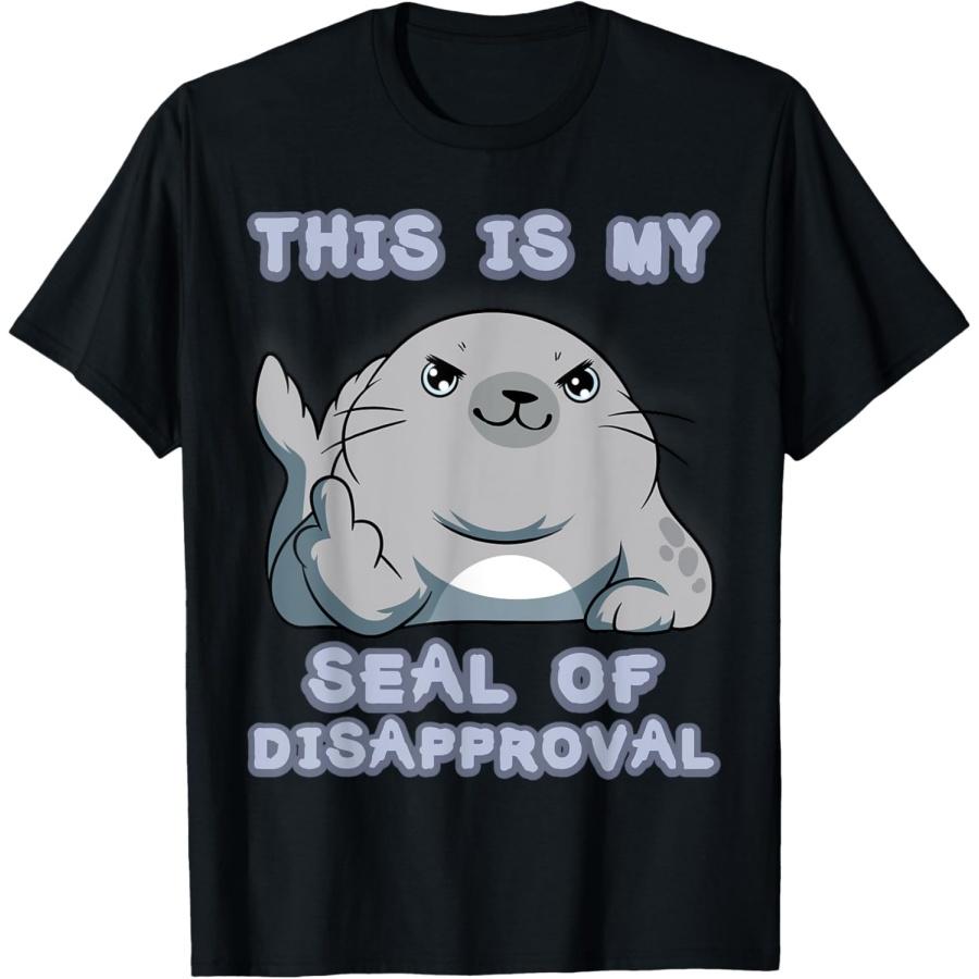 

Забавная футболка с дизайном морского льва и тюленей XXXXXL чёрный