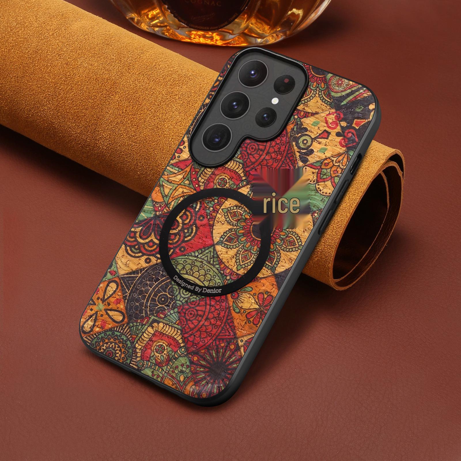 Senior-Friendly Samsung S26 Ultra Magnetic & S25 Edge Protective Floral Leather Phone Case S25