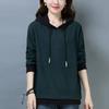 Autumn Fake Two Pieces Hoodies Women Loose Casual All-match Hooded Sweatshirt Ladies Patchwork Pullover Top