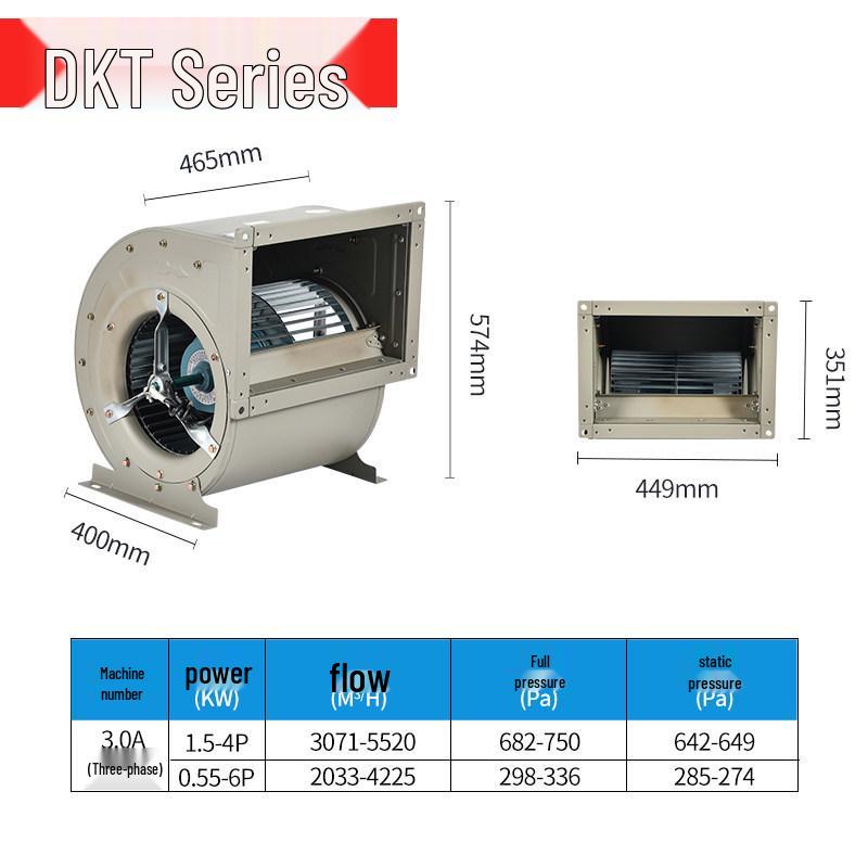 Jiuzhou Puhui DKT External Rotor Centrifugal Fan with Three-Speed Adjustable Multi-Blade for Air Conditioner Purification