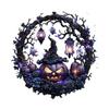 Pumpkin Witch Decoration Halloween Hanging Ornament 2D Flat Acrylic Pendant for Car Interior Rearview Mirror Backpack Key Ring