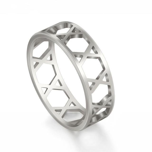 Stainless Steel Couple Rings Stylish Jewelry  Color Color Supernatural Cross Women 'S Men 'S Finger Ring Engagement Bridal Bridal Present Gift