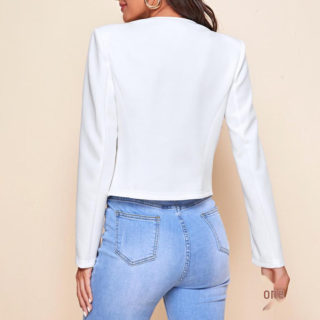 2024 Europäischer & Amerikanischer Damen Casual Schwarzer Reißverschluss-Blazer - Vielseitiger Herbst/Winter-Anzug