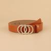 Waist Decoration Fashion Versatile Leather Stylish Belt Casual Luxury Design Slide Buckle Belt Simple Waistband For Women Girl