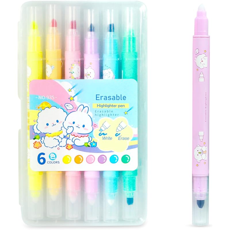 Glun Magical Erasable Marker, 6 Different Shades Mistake Or Erase, Neon Colour Markers For Card Making, Scrapbooking, Dr