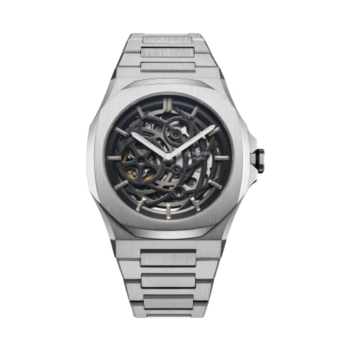 Authorized D1 MILANO Watch SKBJ10 Skeleton Restyling Automatic Stainless Steel Silver Automatic
