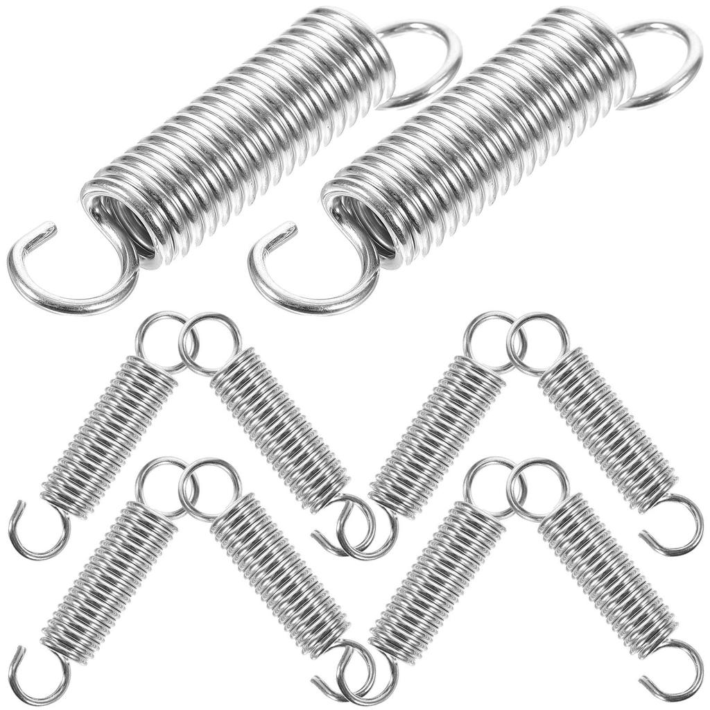 10Pcs Stainless Steel Extension Springs with Dual Hooks High Elasticity Mechanical Tension Springs for Vehicle Brackets Ladder