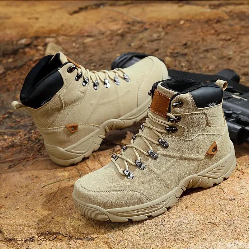 Men Tactical Force Desert Combat Boots Outdoor Climbing Shoes Ankle Desert Hiking Shoes Casual Waterproof Boots Zapatillas Male
