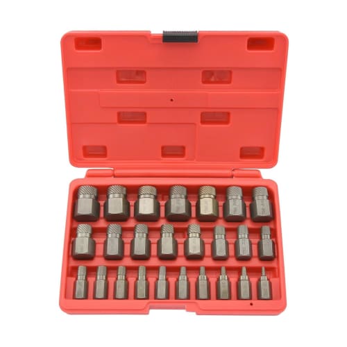 Neiko Hex Multi-Spline Broken Screw/Bolt Extractor 04204A, 25-Piece Reverse Tap Set, 1/8" To 7/8" (1/32" Increments)