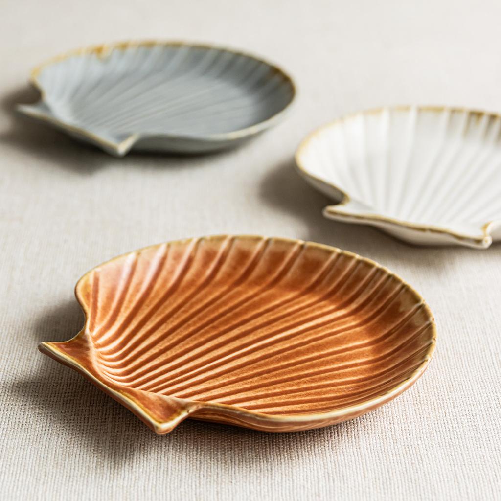 Creative Shell Special-Shaped Plate Tableware Restaurant Household Ceramic Plate Seasoning Plate Snack Plate Fruit Plate Salad Plate