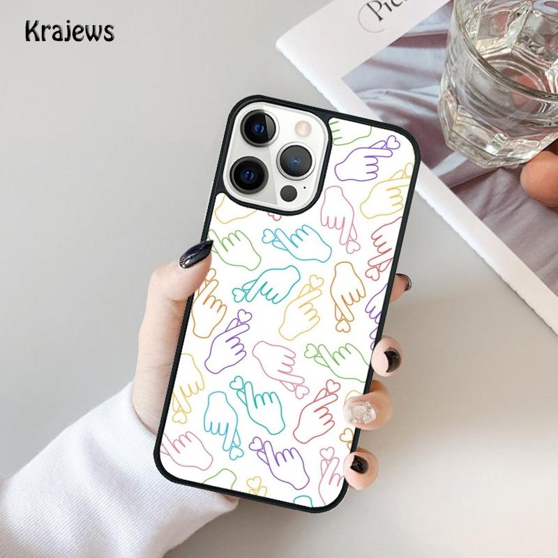 Cute Korean Font Saranghae I love you Phone Case For iPhone 17 Air 16 15 14 Max Plus 11 12 13 Pro Max Phone Cover