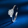 Moissanite Engagement Rings for Women S925 Sterling Sliver Plated White Gold Promise Ring for Her Gift