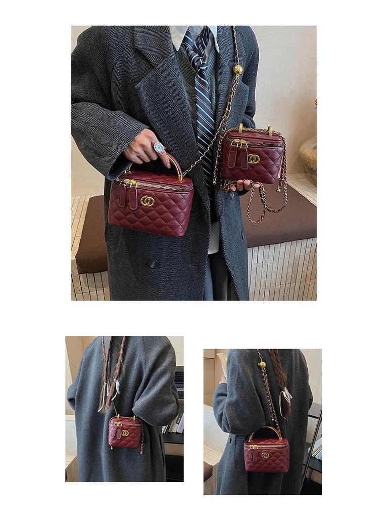 High-End Women's Diamond Pattern Crossbody Bag - Autumn/Winter Edition