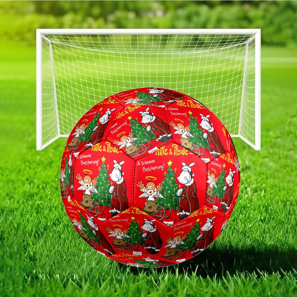 Christmas Celebration Äffle und Pferdle Soccer Ball Size 5 Soccer Ball, Machine-stitched, Durable, Suitable for Training and Matches Fan Gift
