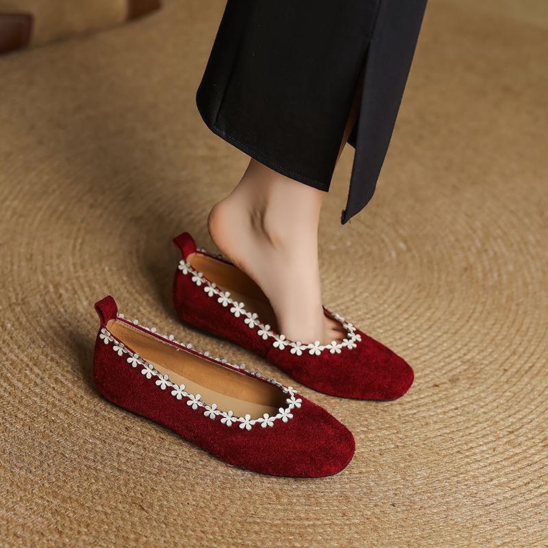 Sweetheart girl~! Retro silver flat-bottomed flower transcendent foreign style comfortable Mary Jane single shoes women's soft-soled grandma shoes