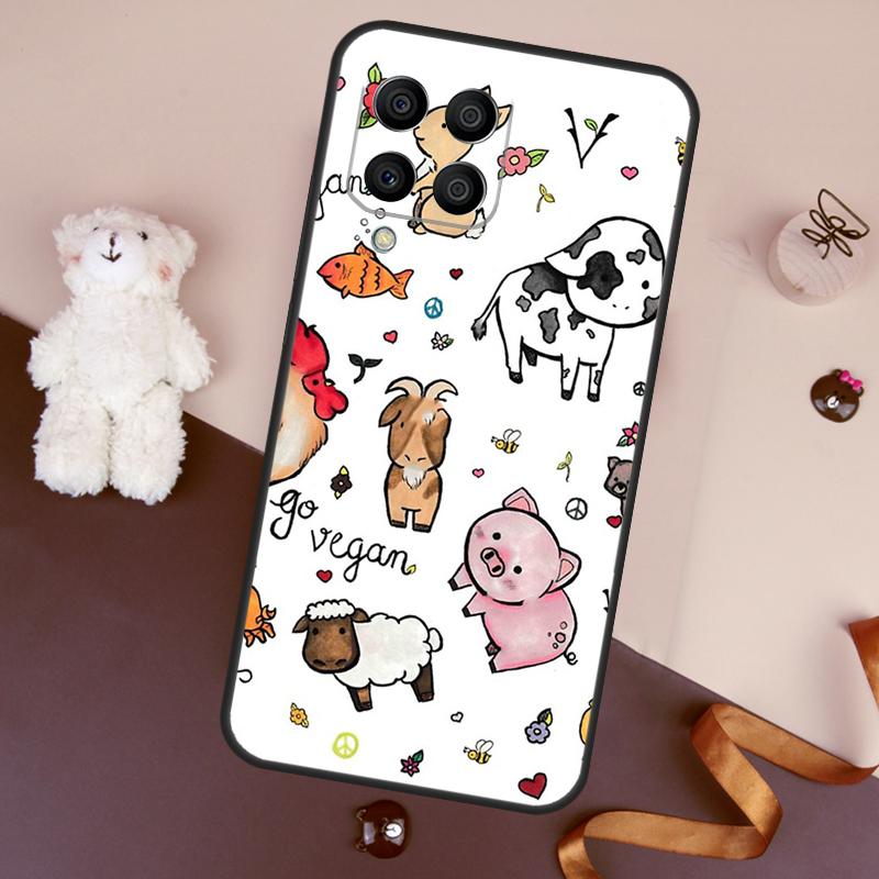 Vegan Pattern Case For Samsung Galaxy M13 M54 M34 M14 M56 M36 M16 M31 M11 M53 M12 M32 M52 M35 M55 M15 M06