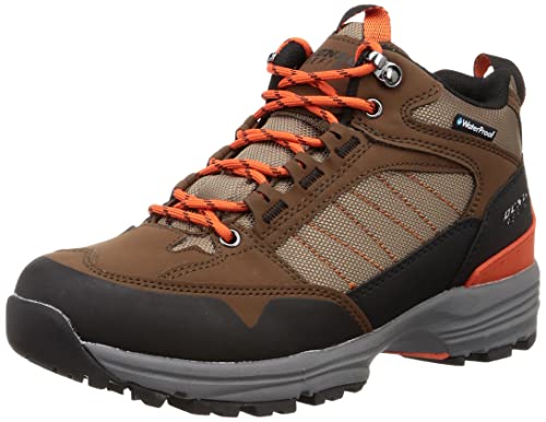 DUNLOP REFINED DU6002 Men s Waterproof, Wide 4E Shock-Absorbing Cushioned Hiking and Trekking High-Top Shoes, Brown, Size 28.0 cm