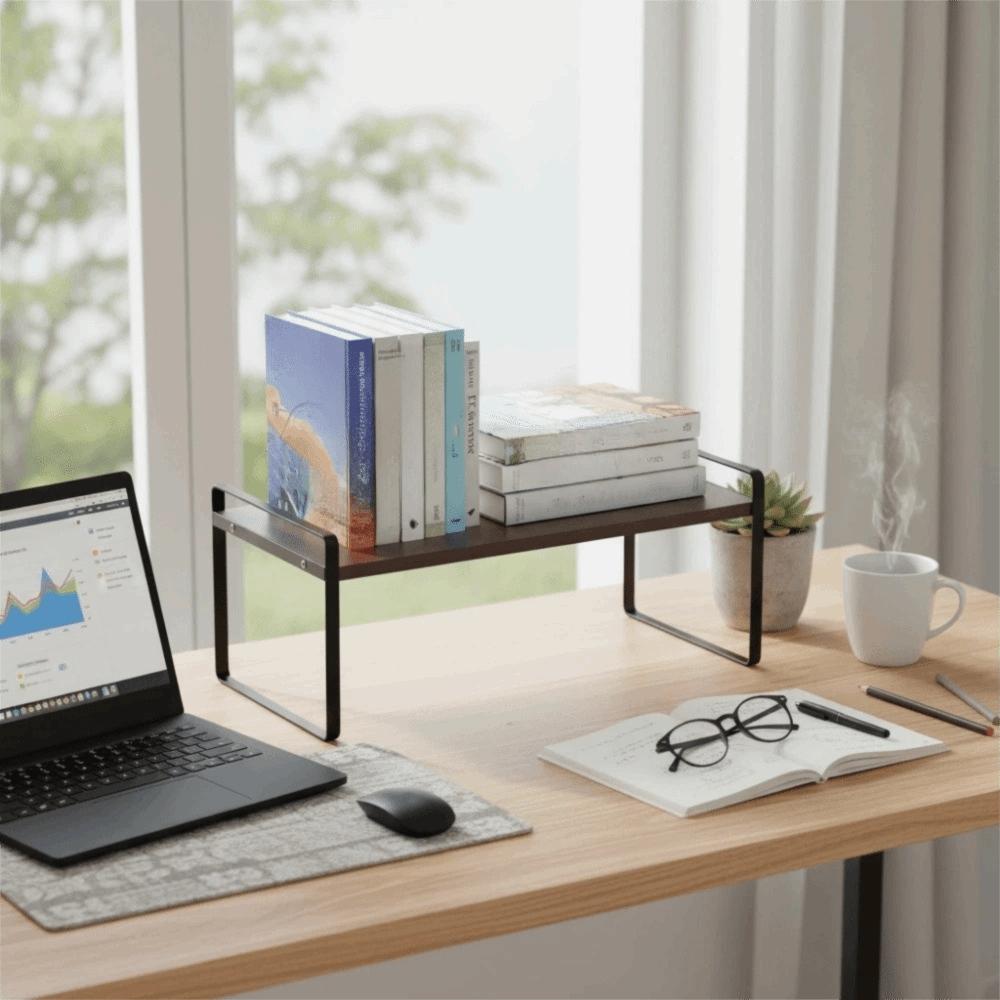 Minimalist Display Rack Strong Load-bearing Stationery Shelf Makeup Organizer Book Rack Study