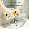 Multi-Functional Bathroom Faucet Storage Rack - No-Drill Sink Organizer with Mirror