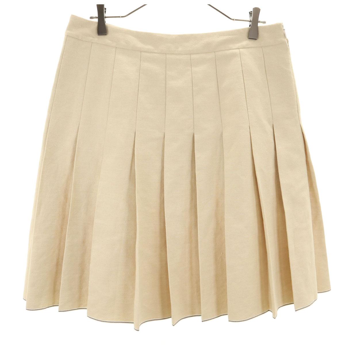 

JIL SANDER NAVY Made in Italy Linen Blend Midi length Pleated skirt 40 Women Used