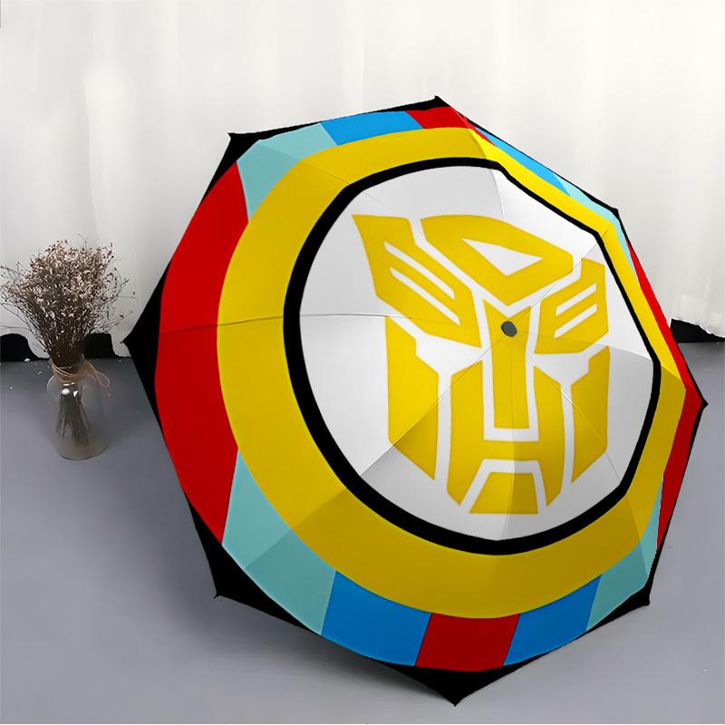 1pc Transformers Logo Auto Open/close Umbrella, Portable Travel Umbrella, Everyday Use - Outdoor Accessory, Artistic Pattern, Compact Design, Fashion
