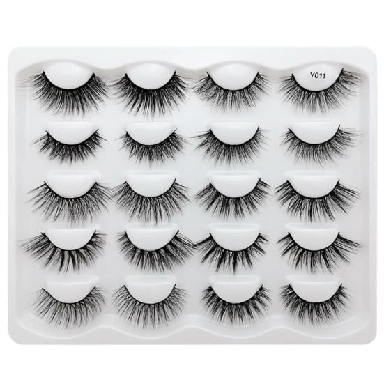 10Pairs 3D Long Faux Mink Fur Thick False Lash Eyelashes Extension Eye Makeup