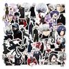 50 Stück Anime Tokyo Ghoul Graffiti wasserdichte Aufkleber für Laptop Skateboard Gepäck Coole Kinder Cartoon Aufkleber Aufkleber Spielzeug