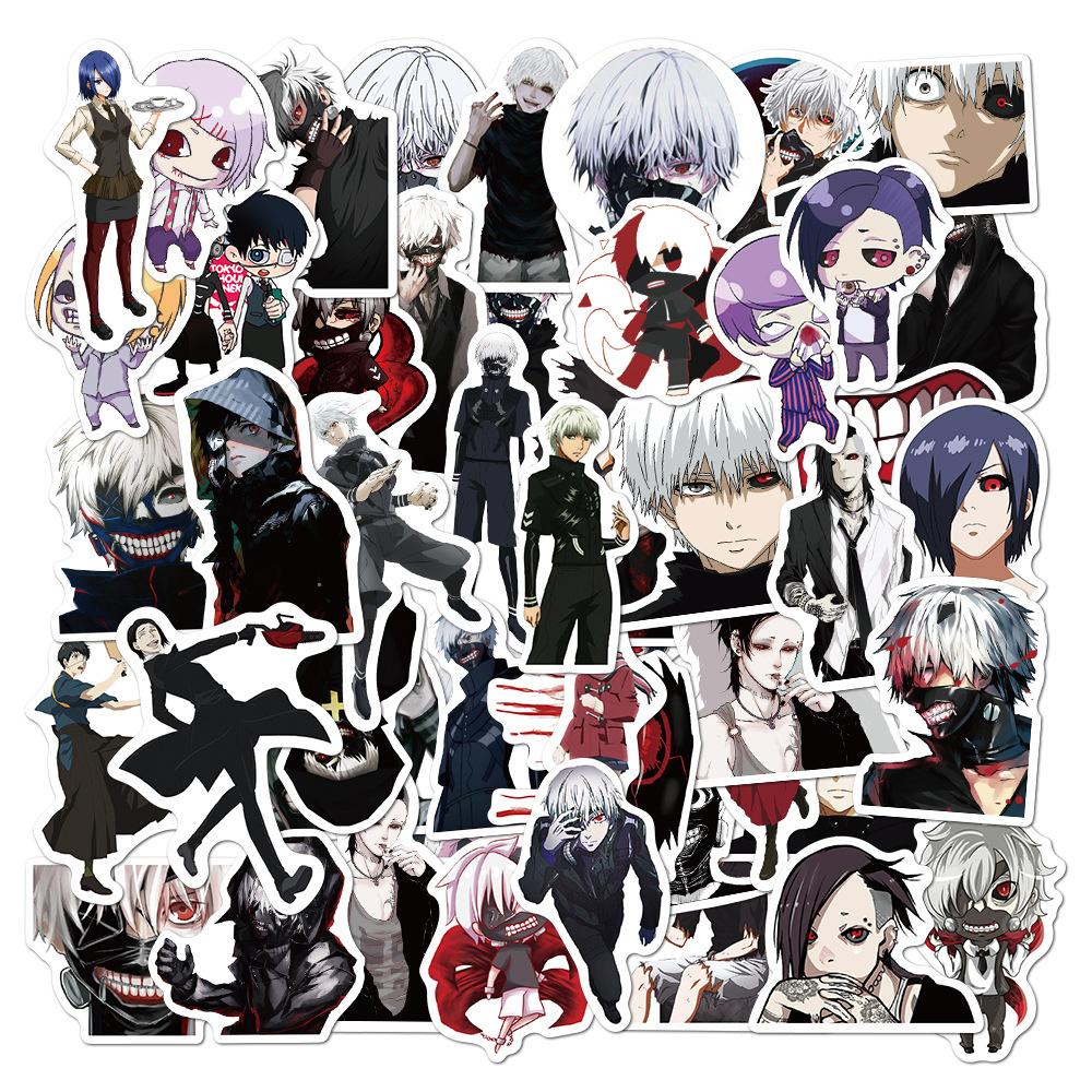 50 de bucăți Anime Tokyo Ghoul Graffiti autocolante impermeabile pentru laptop skateboard bagaje cool copii desene animate autocolante jucării