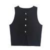 Western Style 2025 Summer New Women clothes All-Match round Neck Sleeveless Slim fit Plain Stitch Short Jacket 5536128