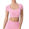 European & American Women's Seamless Sports Top with Built-in Bra & Stylish Back