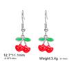 Teamer Enamel Cherry Earrings Stainless Steel Hoop Earring For Women Fashion Sweet Style Summer Jewelry Birthday Gifts 2026 New